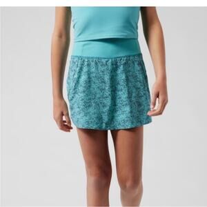 NWT Athleta Girl Run the World Skort "Pebbles Texture Gulf Green" Size XL / 14